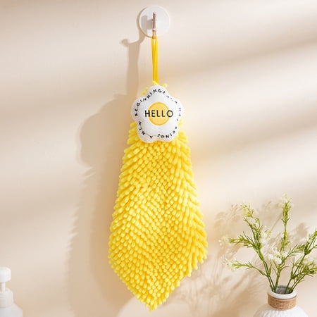 Fanshiluo Hand Towel Super Absorbent Towels Hand Drying Puff Hand Wipe Towels Hanging Kitchen Towels Water Absorbent Towels Chenille Hand Ball Towel Chenille Towel Balls