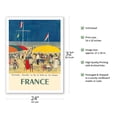 thumbnail image 2 of France - Deauville Normandie (Normandy) - Le Bar du Soleil (The Sunshine Bar) - Vintage Travel Poster by Kees Van Dongen c.1960 - Fine Art Matte Paper Print (Unframed) 24x32in, 2 of 4