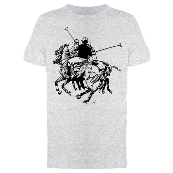 Polo Players Hand Drawing T-Shirt Men -Image by Shutterstock, Male Medium