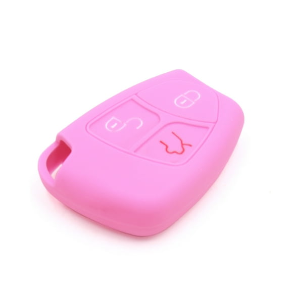 Unique Bargains Pink Silicone Car Remote Key Fob Cover Case for  for benz for AMG C B E Class
