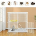 thumbnail image 2 of Dextrus 2-Tier Indoor Cat Cage, DIY Pet Playpen and Metal Kennel for Cats,Small Animals - Ideal for RV Travel and Camping,28"L x 28"W x 28"H,White, 2 of 5