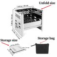 Dengmore Wood Stove Stainless Steel Portable Stove Folding Charcoal Cooking Grill Firewood Stove Lightweight Foldable Firewood Stove for Camping Cooking BBQ Picnic Outdoor, Car