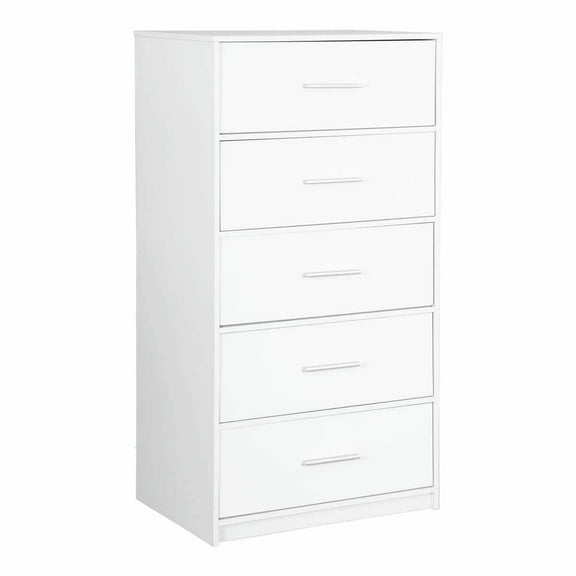 Kadyn Bedroom Dresser, Chest of Drawers,5-Drawer Dresser with Large Fabric Drawers for Bedroom, Living Room, White