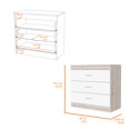 thumbnail image 3 of Dtwnek 3 Drawers Dresser with Handle, Perfect for Home, Bedroom, White, 3 of 6