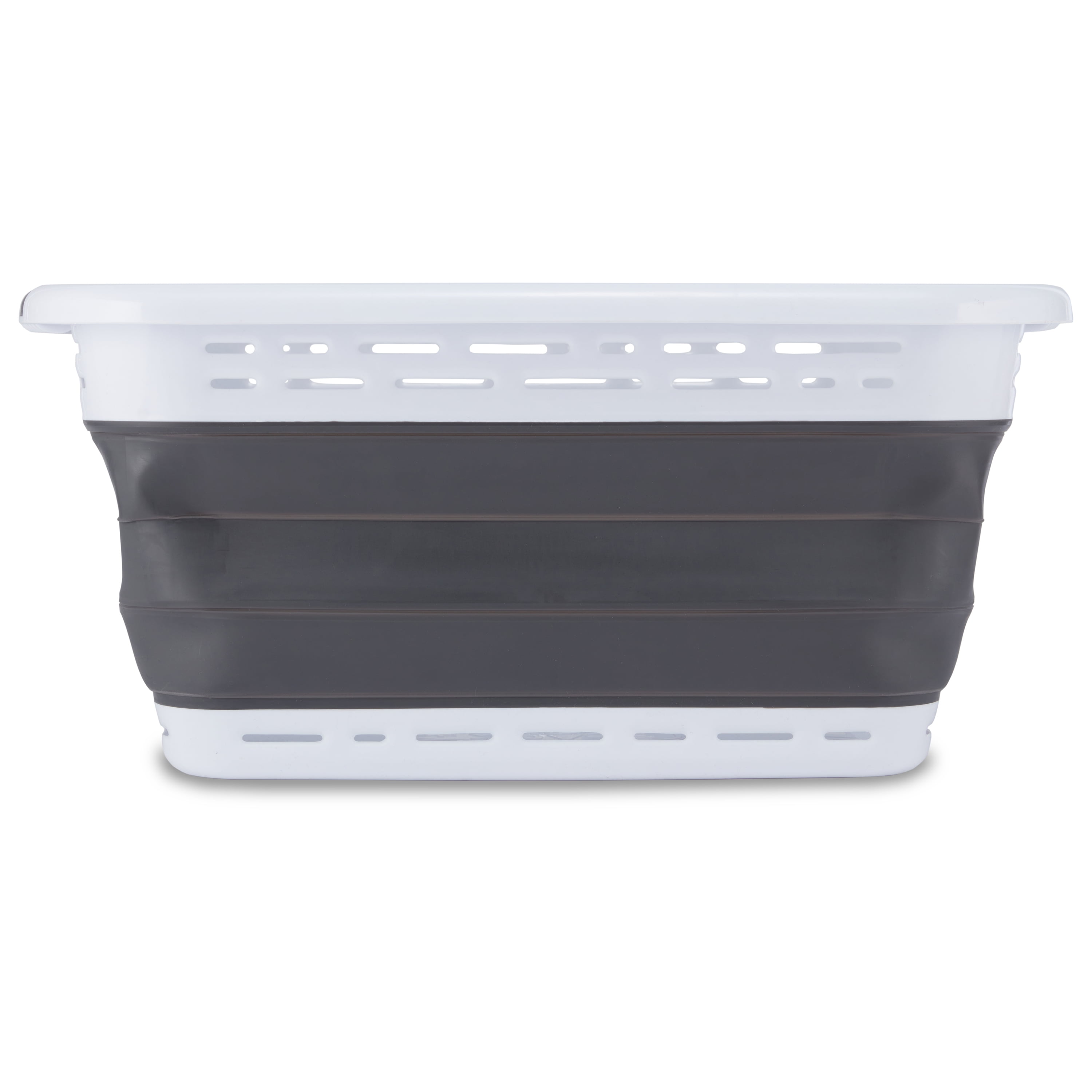Black and Decker Collapsible Laundry Basket, White & Gray, Adult