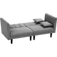 thumbnail image 5 of Couch and Sofa, Twin Fabric Sofa Sleeper Bed with Armrest, Convertible Futon Couches and Sofas w/Two Pillows, Small Spaces Recliner Couch Living Room Furniture Loveseat Sofa, Light Gray, LL146, 5 of 10