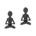 thumbnail image 3 of 2pcs Meditation Alien Statue Mini Plastic Ornament Home Office Desktop Accessory, 3 of 6