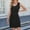 A0810-Black, variant on QUINDOS Summer Dresses for Women 2025 Sleeveless Shirt Dress Crew Neck Office Work Dresses Button Solid Color Pockets Above Knee Mini Dresses for Women