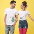 thumbnail image 3 of Colevkie Cute Dinosaur Couple Tshirt for Husband Wife Him &Her,His and Her shirt Valentine day Anniversary,Crew Neck,1 Piece(White-Women,2XL), 3 of 7