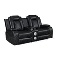 thumbnail image 5 of New Classic Furniture Orion II 3-Pc Faux Leather Manual Living Room Set in Black, 5 of 14