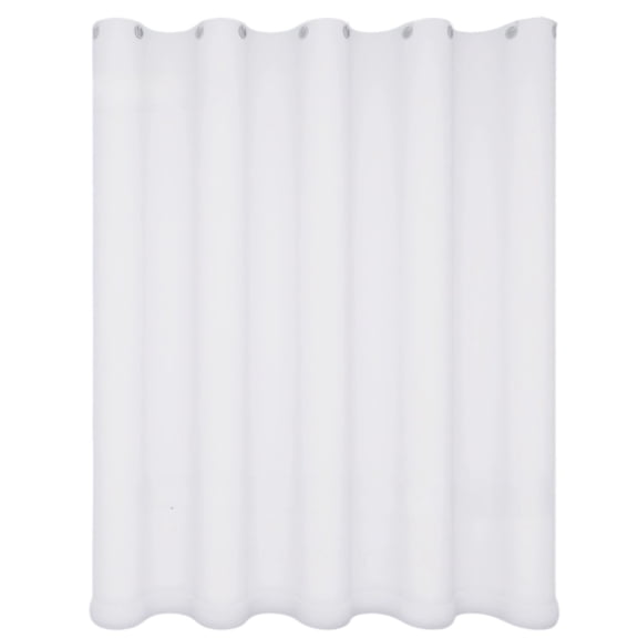 White Polyester Fabric Bathroom Curtain, 70.9 x 70.9 in / 180 x 180 cm Shower Curtain with 12 Hooks, Waterproof, Room Darkening, Bath Curtain