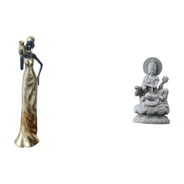 Figura decorativa ligera de una mujer tribal africana, ideal para el hogar, hoteles, Guan Yin Kuanyin, Feng Shui, Buda femenina, estilo chino, para in