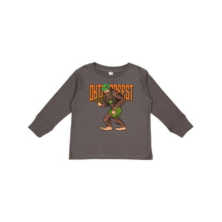 

Inktastic Oktoberfest Weathered Bigfoot Sasquatch in Lederhosen Gift Toddler Boy or Toddler Girl Long Sleeve T-Shirt