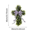 thumbnail image 3 of XQWJWLA 16" Easter Cross Wreath with Purple Bow, Artificial Farmhouse Eucalyptus Decor for Front Door, Spring Easter Hanging Decoration for Wall Living Room Kitchen Indoor Outdoor, 3 of 5