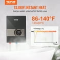 thumbnail image 2 of VEVOR Instant Water Heater, 13.8kw Electric Tankless Water Boiler, Digital Temperature Display & Easy Installation & 24-Hour Water Supply, For Kitchen Bathroom Shower Mall Salon Shampoo ETL Listed, 2 of 9