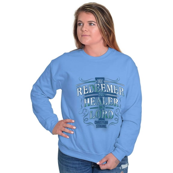 Redeemer Healer Lord Religious Women Crewneck Sweatshirt Brisco Brands S