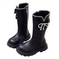 thumbnail image 4 of CAICJ98 Kids Knee High Riding Boots Cute Bow Winter Boots Non Slip Side Zipper Boots Warm Lined Tall Waterproof Boots Girls (Toddler/Little Kid/Big Kid),13.5, 4 of 9