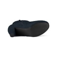 thumbnail image 5 of BLISSFUL STEP Women's Side Zip Low Platform Block Heel Ankle Booties Navy Blue 7.5, 5 of 7