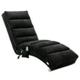thumbnail image 2 of Linen Massage Chaise Lounge Indoor Chair, Electric Massage Sleeper Chair, Modern Upholstered Long Lounger Sofa for Office Bedroom, Living Room, Black, 2 of 9