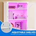thumbnail image 6 of Dextrus 72" Tall Bookcases with LED Light& Drawers, 6 Tier Wooden Storage Bookshelf with Door, Display Cabinet, 6 of 10