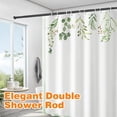 thumbnail image 7 of Double Shower Curtain Rod 27-90 Inches Wall Mounted Double Shower Curtain Rod Adjustable Curtain Rod for Bathroom Laundry Room Room Divider Kitchen, Black, 7 of 7
