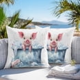 thumbnail image 4 of Pig Taking Outdoor Pillow Covers Pack of 2 A Bath Waterproof Throw Pillow Covers Decorative Cushion Cases for Patio Garden Tent Balcony Couch 20x20 inch, 4 of 8