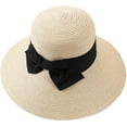 thumbnail image 4 of CoCopeaunts Straw Bucket Hat for Women Bowknot Decorate Belt Spring Summer Wide Brim Outdoor Beach Sweet Girls Basin Hat, 4 of 8
