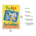 thumbnail image 2 of Fly BEA for Holidays - British European Airways - Vintage Airline Travel Poster c.1950s - Master Art Print 10in x 14in, 2 of 4