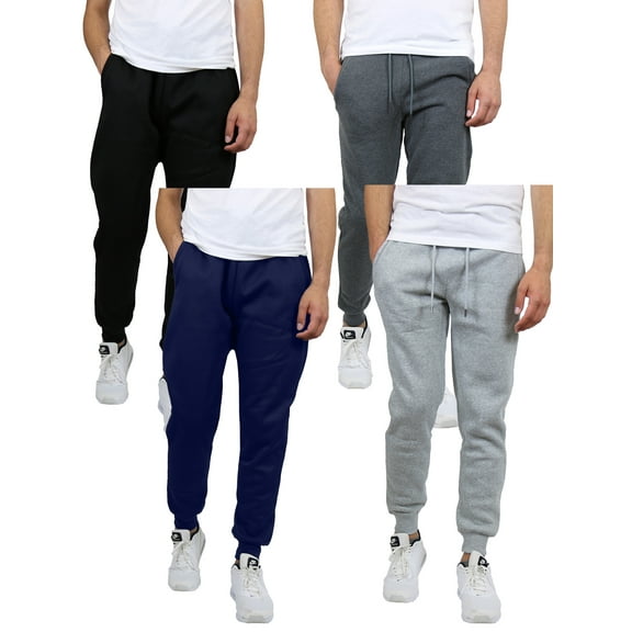 4-Pack Mens Slim Fit Fleece Jogger Sweatpants (S-2XL)