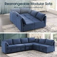 thumbnail image 5 of JONPONY Storage Ottoman for Modular Sectional Sofa, Blue, 5 of 7
