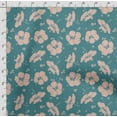 thumbnail image 4 of Soimoi Floral Print, Poly Taffeta Fabric, Decor Sewing Fabric by The Yard 56 Inch Wide, Decorative Fabric for Outdoor Upholstery, Umbrellas and Home Accents, Teal Green, 4 of 5