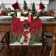 thumbnail image 1 of Christmas Fabric Tablecloth, Traditional Red and White Poinsettia Print Easy Care, Stain Release Tablecloth, 12x 70 Inch Oblong/Rectangle, 1 of 1