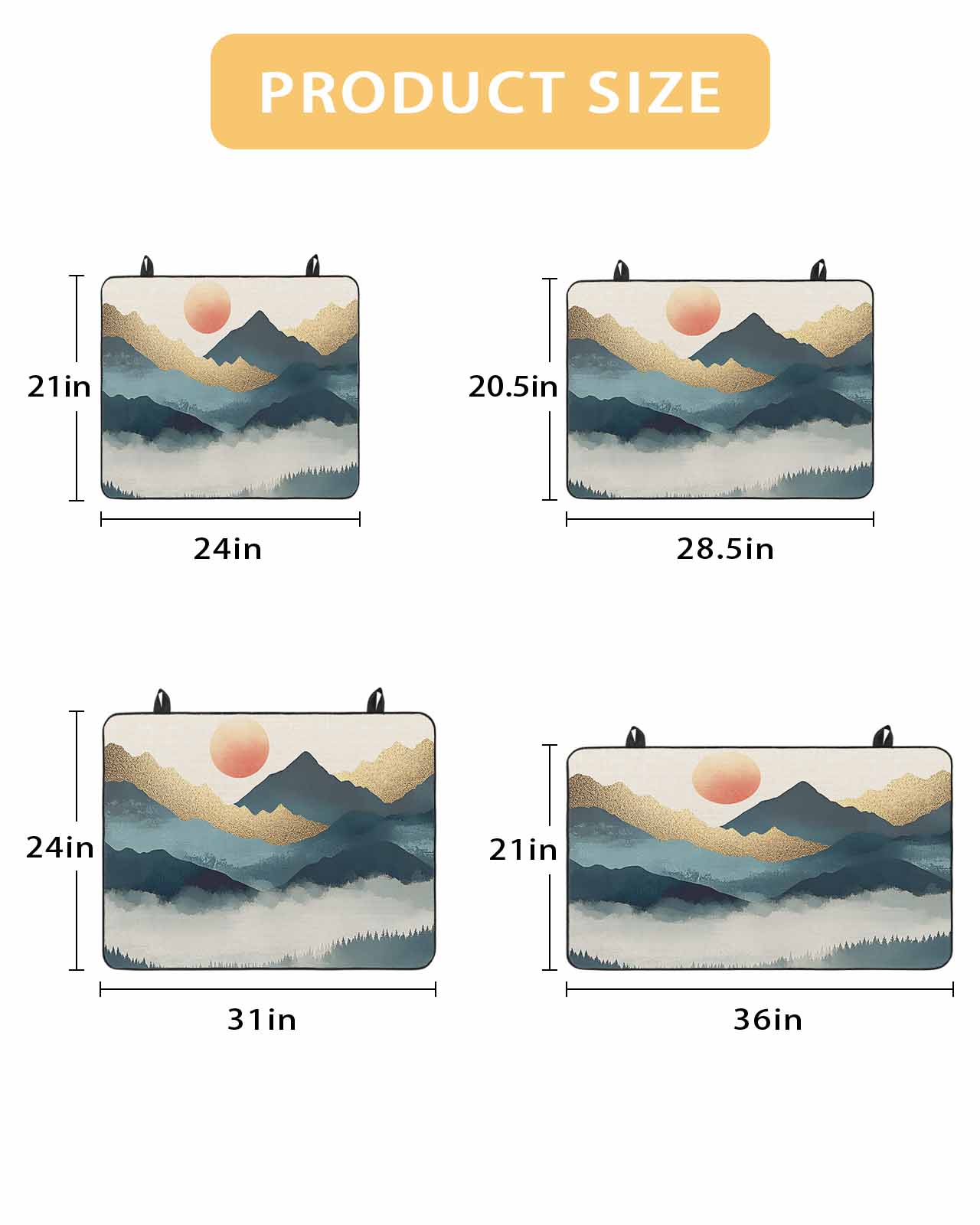 nqOlkjepod Large Induction Cooktop Protector Mat 24"x21", Teal Golden Mountain Stove Top Covers for Electric Stove, Tree Peaks Landscape Decorative Stove Burner Cover Mats, Glass Top Stove Cover