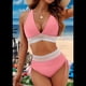 thumbnail image 2 of Bikini de Dos Piezas para Mujer, Cintura Alta, Cuello Halter, Traje de Baño Adelgazante, Rosa, Talla XL, 2 of 7