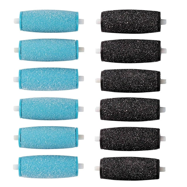 12PCs Refill Rollers Compatible with Electric Callus Remover Footfile (6Extra 6Regular(blue))