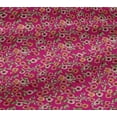 thumbnail image 4 of oneOone Cotton Jersey Fuschia Pink Fabric Leaves & Flowers Floral Quilting Supplies Print Sewing Fabric By The Yard 58 Inch Wide, 4 of 4