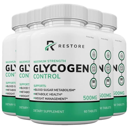 Restore Glycogen Control Blood Flow Support For Men and Women, 5 month supply (5 Pack)