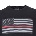 thumbnail image 3 of Fox Outdoor Products Men's USA Flag w/Thin Colored Line Crewneck Sweatshirt - Cotton Blend Patriotic Chest Pattern Pullover, Thin Red Line/Black, Large, 3 of 5