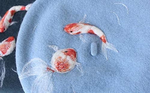 Handmade Luky Fish Beret Vintage Artist 