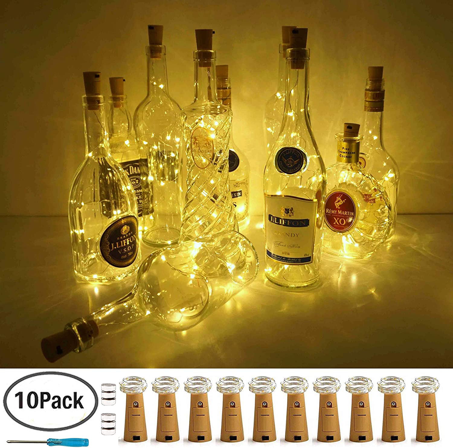6 Pcs/Lot 2M 20 LED Fairy String Lights Garland Bottle Cork Halloween Christmas