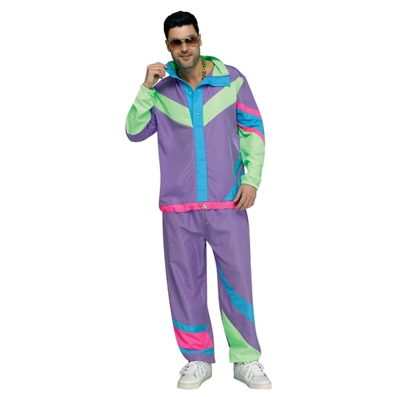 Hip 80's Retro Sweat Track Suit Adult Mens Costume Plus Size