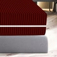 thumbnail image 6 of 100% Egyptian Cotton L Shape Zipper Mattress Cover, 800 TC, 12 Inch Deep Pocket Twin XL Size (39x80), Stripe Burgundy, 6 of 6