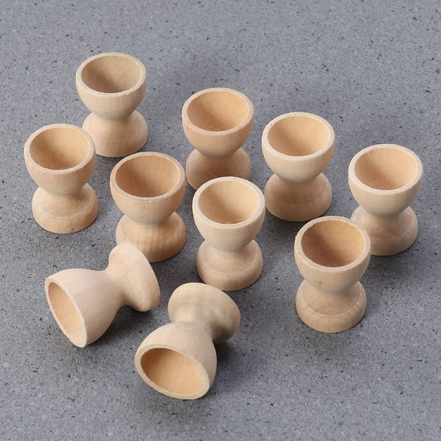 OULII 12Pcs Egg Display Cups Wooden for Children Easter Tea Napkins
