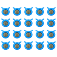 thumbnail image 1 of Bolas de hierba gatera juguete de plástico para gatos forma de cabeza de perro reemplazable suministros para mascotas azul 20 piezas, 1 of 4