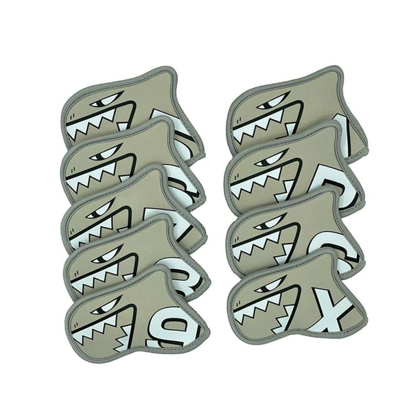 Juego de 9 fundas para hierros de golf, funda protectora de neopreno para palos de golf. Gris