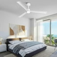 thumbnail image 2 of Ceiling Fans with Lights and Remote, 50 Inch White Ceiling Fan for Bedroom, Indoor Outdoor Ceiling Fans for Patios Living Room, Reversible DC Motor, 6 Speeds, Timer, Dimmable LED, ETL, 2 of 18