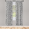 thumbnail image 2 of Ambesonne Dragonfly Curtains, Daisy Flowers Spring Art, Pair of 28"x95", Grey White and Caramel, 2 of 4