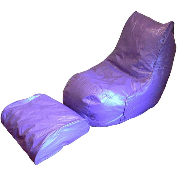 Boscoman - Adult Vinyl Beanbag Lounger w/footrest Chair - Purple - COVER ONLY