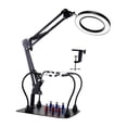 thumbnail image 2 of Soporte para placas de circuitos impresos Helping Hands con luz y lupa de 10x para talleres de reparación electrónica, soldadura y manualidades., 2 of 9