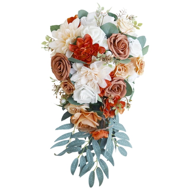 Ramo de novia para novia, ramo de flores artificiales, ramo de hojas para dama de honor, ramo de novia para suministros para fiestas de bodas